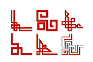 边框底纹红色中国风古典新年花纹边框素材